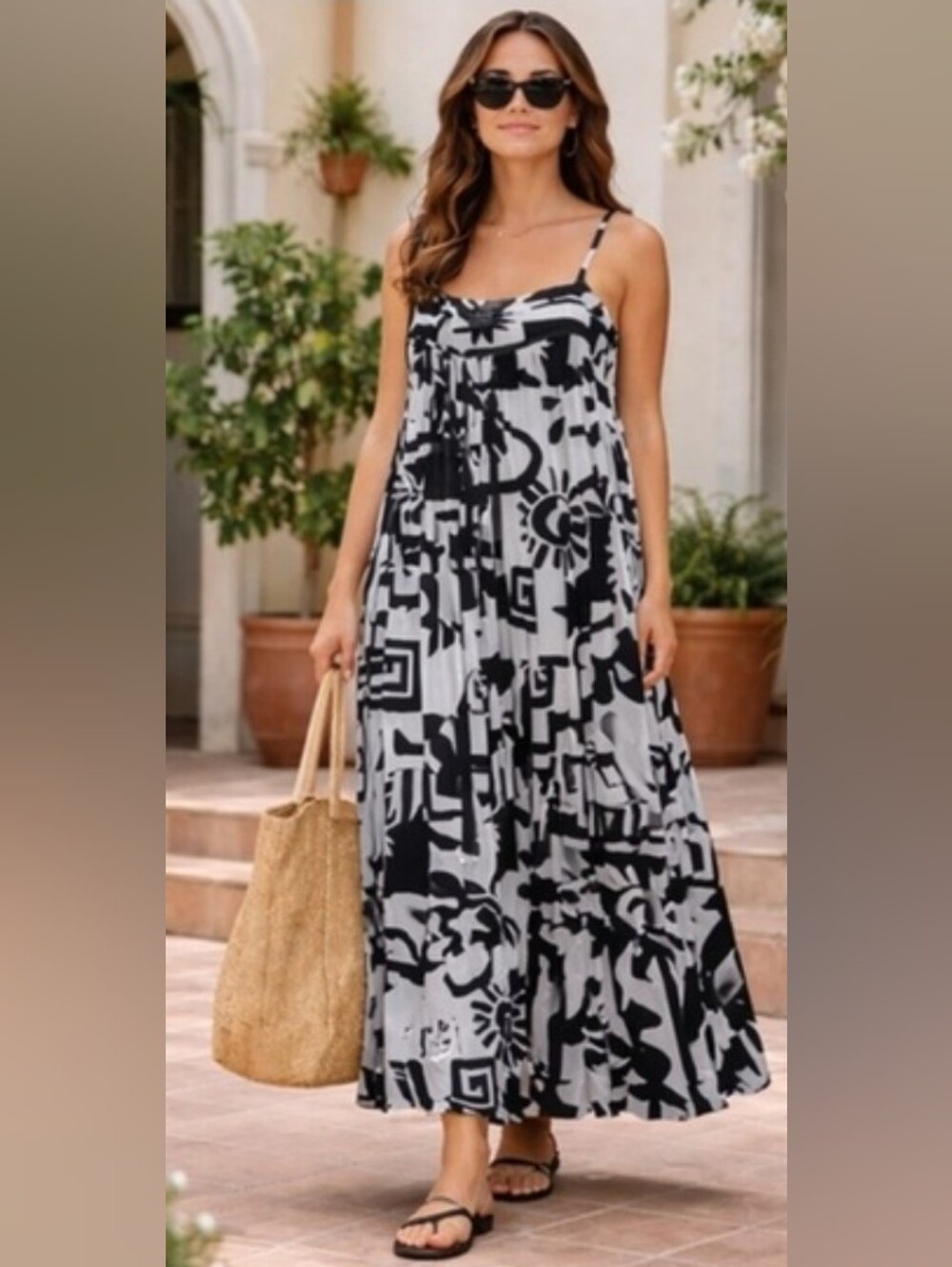 Abel The Label Anthropologie Tiered Maxi Dress Size Large